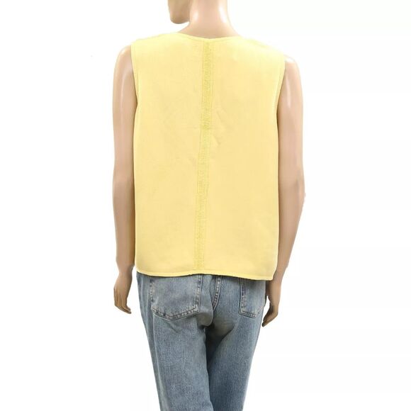 Free People Wonderstruck Vest Blouse Top Floral Crochet Lace Sleeveless M 277155 - Picture 6 of 7